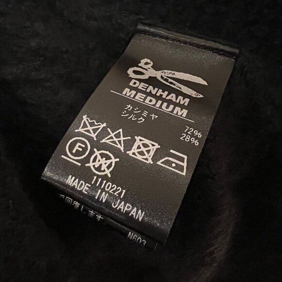 Denham “Scissor” Bouclé Knit Cashmere Cardigan – Black – Size M - Picture 9 of 9